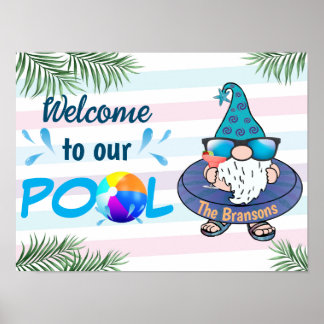 Gepersonaliseerd Welkom bij ons zwembad Poster