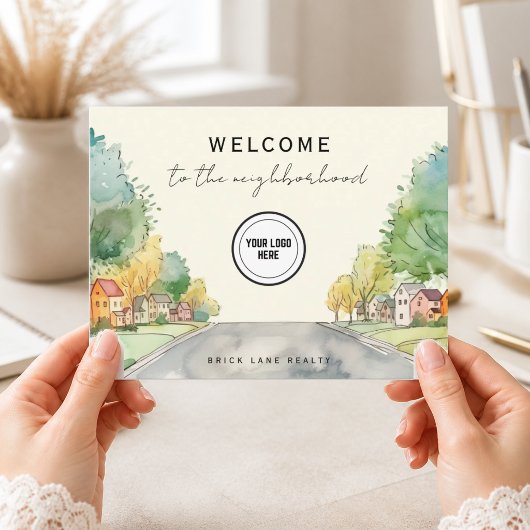 Gepersonaliseerd welkom in de buurt Logo Briefkaart