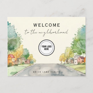 Gepersonaliseerd welkom in de buurt Logo Briefkaart