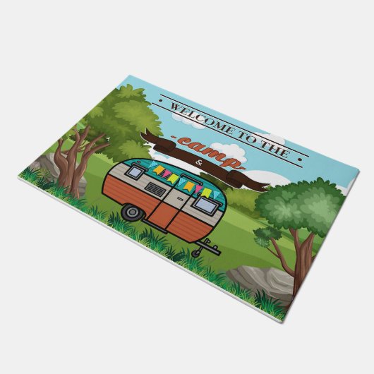 Gepersonaliseerd welkom in ons kamp deurmat (Schuin)