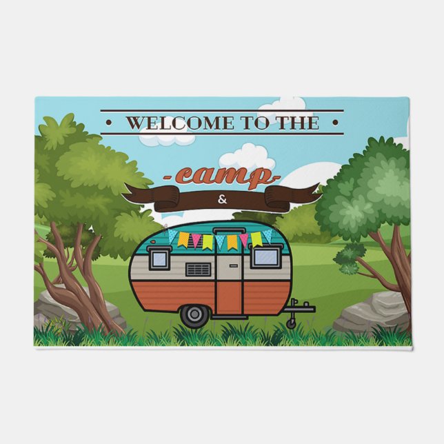 Gepersonaliseerd welkom in ons kamp deurmat (Voorkant)