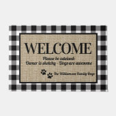Gepersonaliseerd welkom voor Hondenliefhebbers Deurmat (Voorkant)