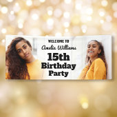 Gepersonaliseerd welkomstbord 15e verjaardag meisj spandoek