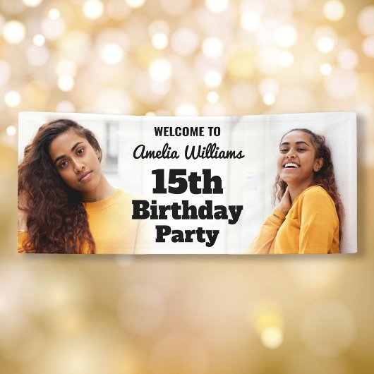Gepersonaliseerd welkomstbord 15e verjaardag meisj spandoek