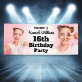 Gepersonaliseerd welkomstbord 16e verjaardag meisj spandoek