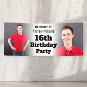 Gepersonaliseerd welkomstbord 16th Birthday Mannen Spandoek
