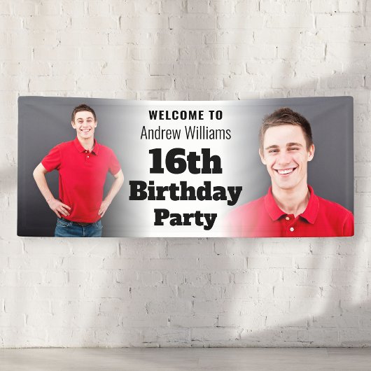 Gepersonaliseerd welkomstbord 16th Birthday Mannen Spandoek