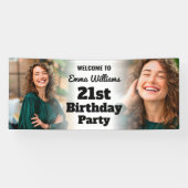 Gepersonaliseerd welkomstbord 21e verjaardag meisj spandoek (Horizontaal)