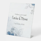 Gepersonaliseerd welkomstsbord bruiloft  reclamebord met voetstuk (Voorkant)