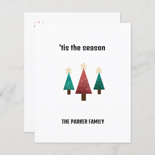 Gepersonaliseerd Wenskaart kerstbomen (Voorkant / Achterkant)