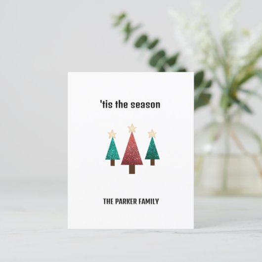 Gepersonaliseerd Wenskaart kerstbomen (Staand voorkant)