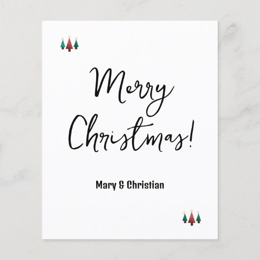 Gepersonaliseerd Wenskaart kerstbomen (Achterkant)