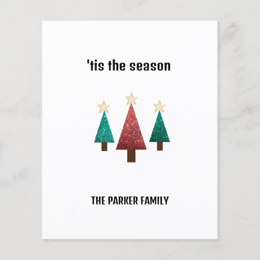 Gepersonaliseerd Wenskaart kerstbomen (Voorkant)