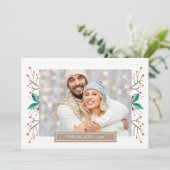 Gepersonaliseerd Wenskaart van de Foto van de Fami Feestdagenkaart (Staand voorkant)