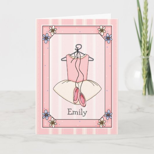 Gepersonaliseerd Wenskaart voor zoete roze ballet Kaart (Voorkant)
