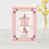 Gepersonaliseerd Wenskaart voor zoete roze ballet Kaart (Gele Bloem)
