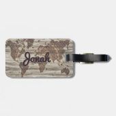 Gepersonaliseerd  wereldkaart bagagelabel (Achterkant horizontaal)