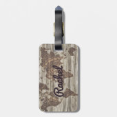 Gepersonaliseerd wereldkaart bagagelabel (Achterkant verticaal)