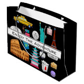 Gepersonaliseerd wereldreizen groot cadeauzakje (Achterkant Gekanteld)