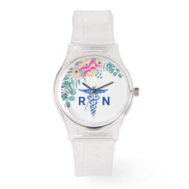 Gepersonaliseerd werk van Floral Boho Verpleging M Horloge