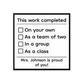 Gepersonaliseerd werk Voltooide leraar Rubber Stam Rubberstempel (Afrduk)