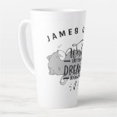 Gepersonaliseerd werk zoals je dromen hangen ervan latte mok (Linkerhoek)