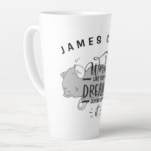 Gepersonaliseerd werk zoals je dromen hangen ervan latte mok (Linkerhoek)