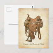 Gepersonaliseerd Western zadel Poster Briefkaart (Voorkant / Achterkant)
