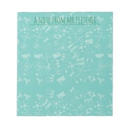 Gepersonaliseerd wetenschapspictogram notitieblok