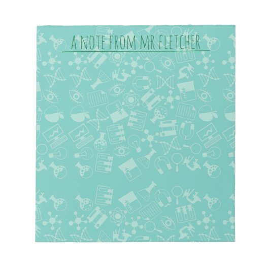 Gepersonaliseerd wetenschapspictogram notitieblok (Voorkant)