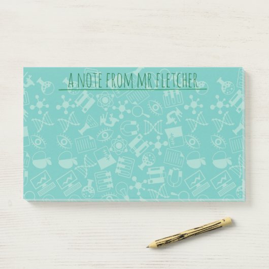 Gepersonaliseerd wetenschapspictogram post-it® notes (Op bureau)