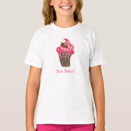 Gepersonaliseerd Whimsy Pink Cupcake shirt
