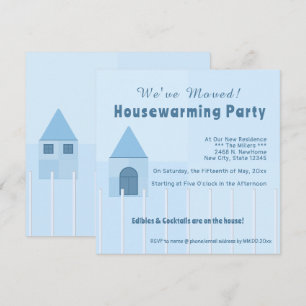 Gepersonaliseerd White Fence New Home Housewarming Aankondiging