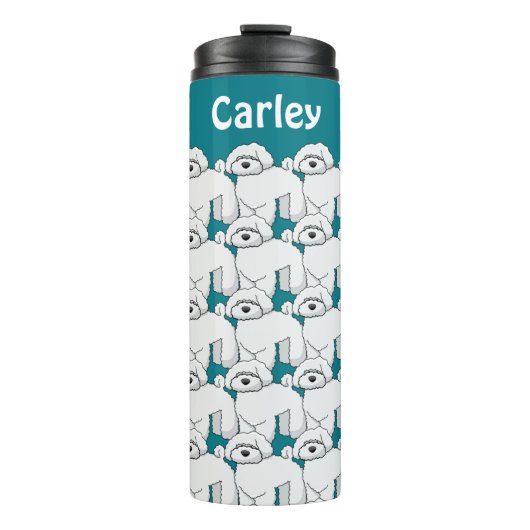 Gepersonaliseerd whitepapatroon overspoelen thermosbeker (Voorkant)