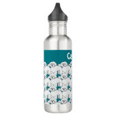 Gepersonaliseerd whitepapatroon overspoelen waterfles (Links)