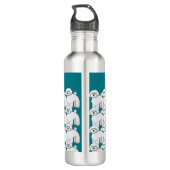 Gepersonaliseerd whitepapatroon overspoelen waterfles (Achterkant)