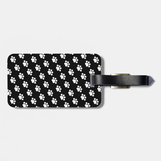 Gepersonaliseerd whitepauzerafdrukpatroon bagagelabel (Achterkant horizontaal)