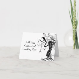 Gepersonaliseerd Wicca Witchy Monochrome Wenskaart Kaart