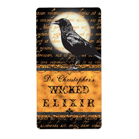 Gepersonaliseerd Wicked Elixir Halloween Flesetike Etiket (Voorkant)