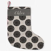 Gepersonaliseerd wielpatroon Mocha Brown Kleine Kerstsok (Voorkant)