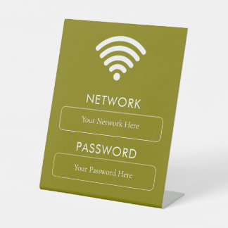 Gepersonaliseerd Wifi-wachtwoord en netwerk Reclamebord Met Voetstuk