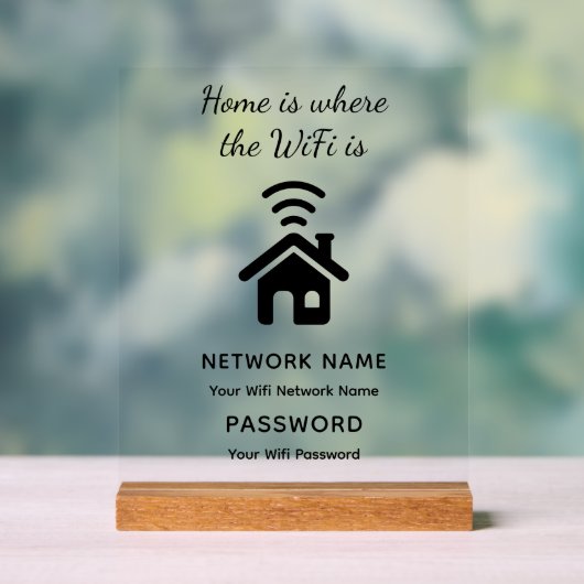 Gepersonaliseerd WiFi-wachtwoord en -netwerk voor  Acryl Bord (Neutraal)