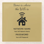 Gepersonaliseerd WiFi-wachtwoord en -netwerk voor Glazen Onderzetter (Voorkant)