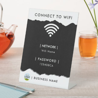 Gepersonaliseerd WIFI-wachtwoordnetwerk Reclamebord Met Voetstuk
