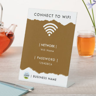 Gepersonaliseerd WIFI-wachtwoordnetwerk Reclamebord Met Voetstuk