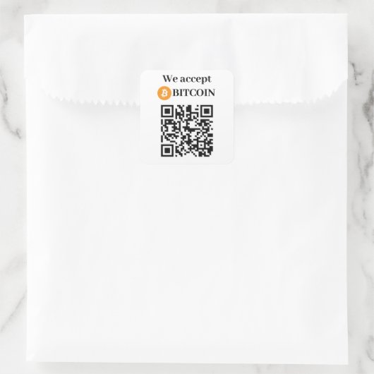 Gepersonaliseerd Wij accepteren Bitcoin Sticker (Tas)