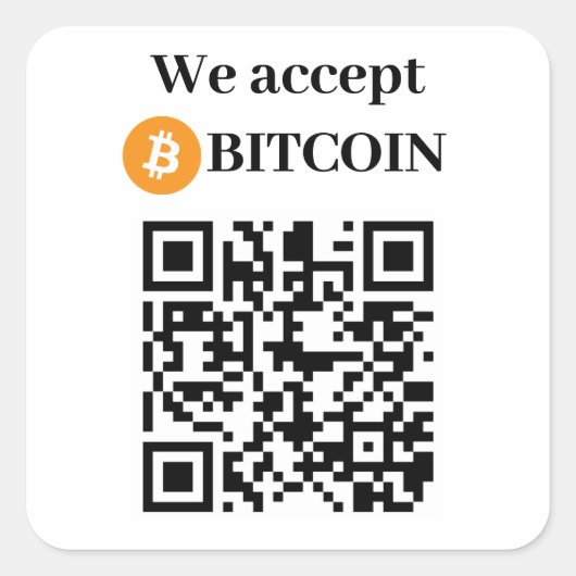 Gepersonaliseerd Wij accepteren Bitcoin Sticker (Voorkant)