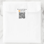 Gepersonaliseerd Wij accepteren tips in Bitcoin St Vierkante Sticker (Tas)