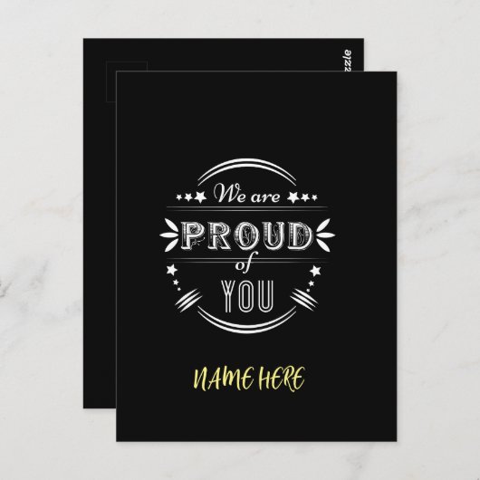 Gepersonaliseerd wij zijn trots op u briefkaart (Voorkant / Achterkant)