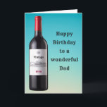 Gepersonaliseerd  wijnfles | Birthday-kaart Kaart<br><div class="desc">Verstuur deze prachtige verjaardagskaart van een  wijnfles naar iemand die speciaal is in je leven,  bijvoorbeeld een vader,  echtgenoot,  grootvader,  oom,  broer of partner,  enz. Personaliseer je eigen boodschap en het geboortejaar.</div>